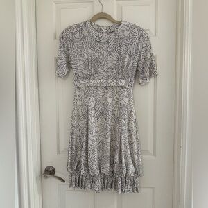 Nicole Miller Limited Edition Abstract Leaf Print Bubble hem Dress Vintage sz 8